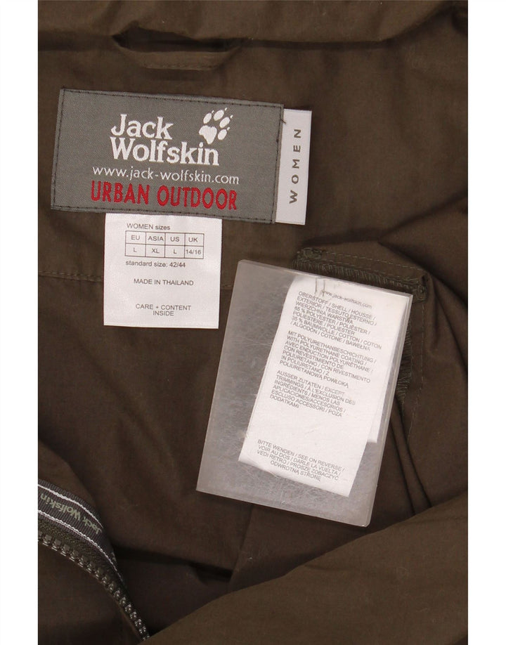 JACK WOLFSKIN Womens Windbreaker Jacket UK 14/16 Large Khaki Polyester