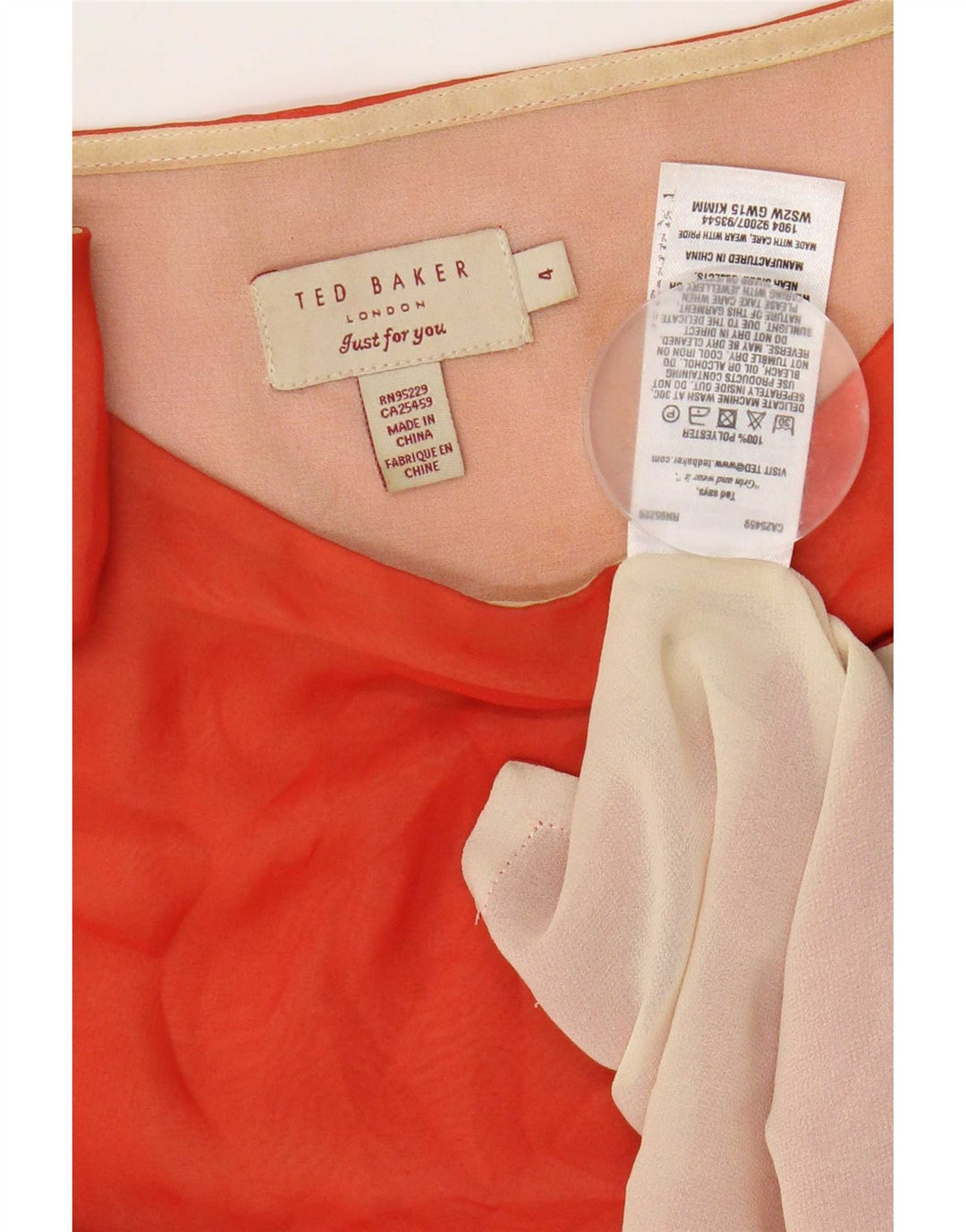 Ted Baker Womens Vest Top Size 4 Large Orange Polyester