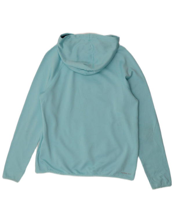 Nike Womens Therma-Fit Graphic Hoodie Jumper UK 14 Medium Blue Polyester