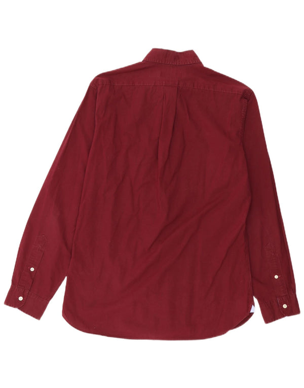 Ralph Lauren Mens Slim Fit Shirt Medium Burgundy Cotton