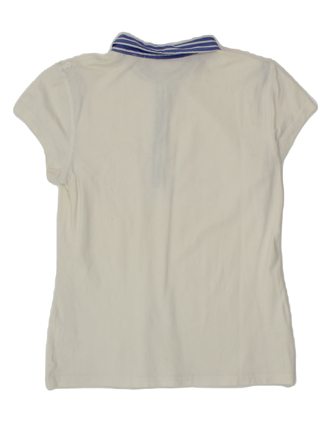 ELLESSE Womens Polo Shirt UK 14 Large White Cotton Vintage Ellesse and Second-Hand Ellesse from Messina Hembry 