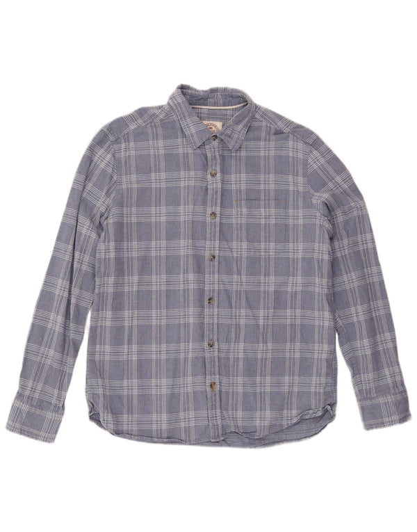 Fat Face Mens Shirt Large Blue Check Cotton