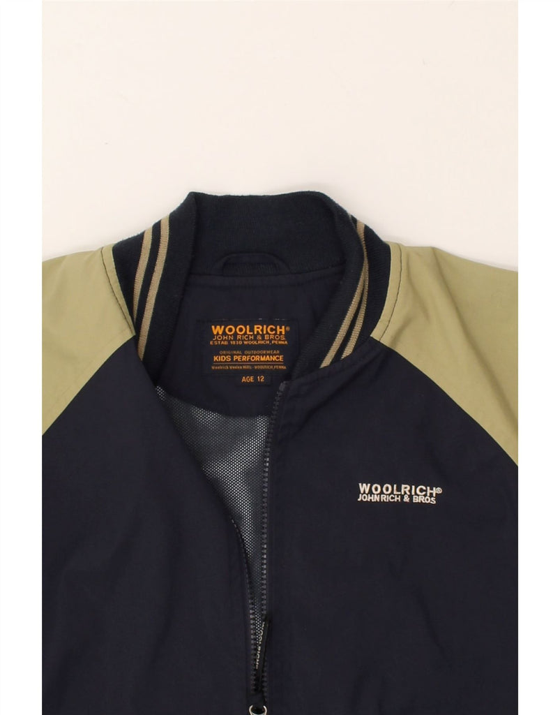 WOOLRICH Boys Bomber Jacket 11-12 Years Navy Blue Colourblock Nylon | Vintage Woolrich | Thrift | Second-Hand Woolrich | Used Clothing | Messina Hembry 