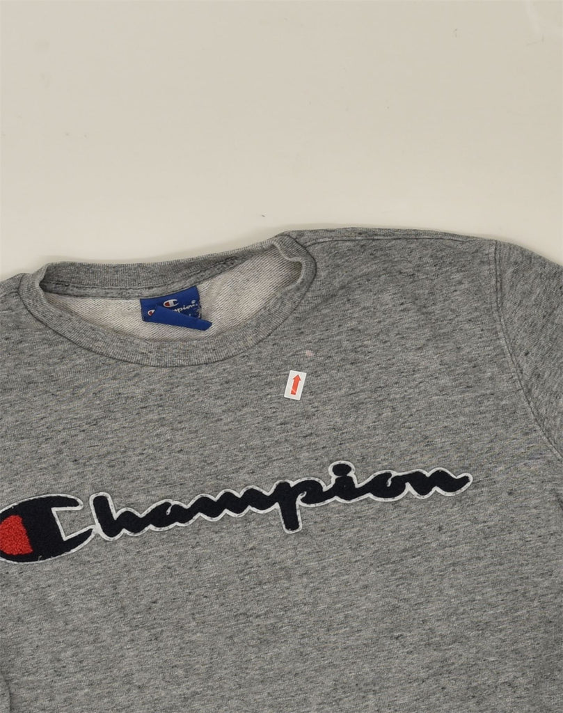 CHAMPION Mens Graphic Sweatshirt Jumper XS Grey Cotton | Vintage Champion | Thrift | Second-Hand Champion | Used Clothing | Messina Hembry 