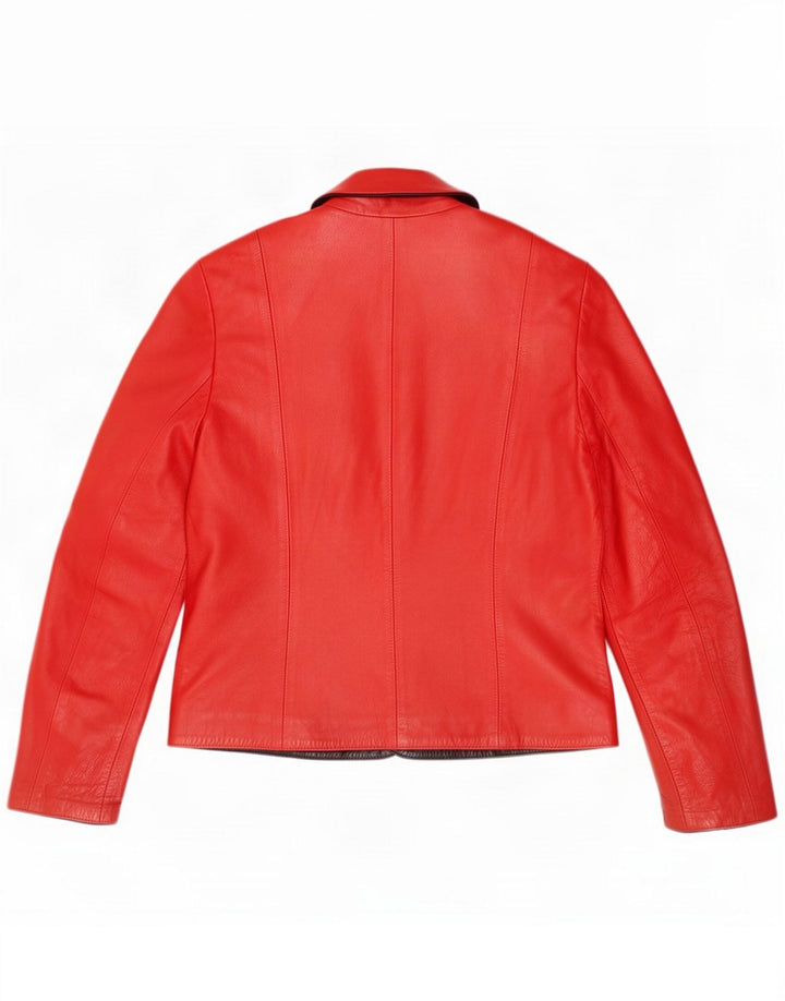 Vintage Womens Leather Jacket IT 42 Medium Red