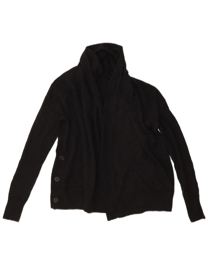 Cos Womens Oversized Open Cardigan Sweater UK 6 XS Black Wool