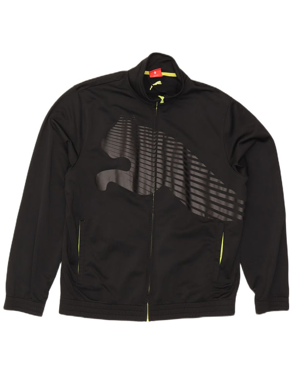 Puma Mens Graphic Tracksuit Top Jacket Large Black Polyester