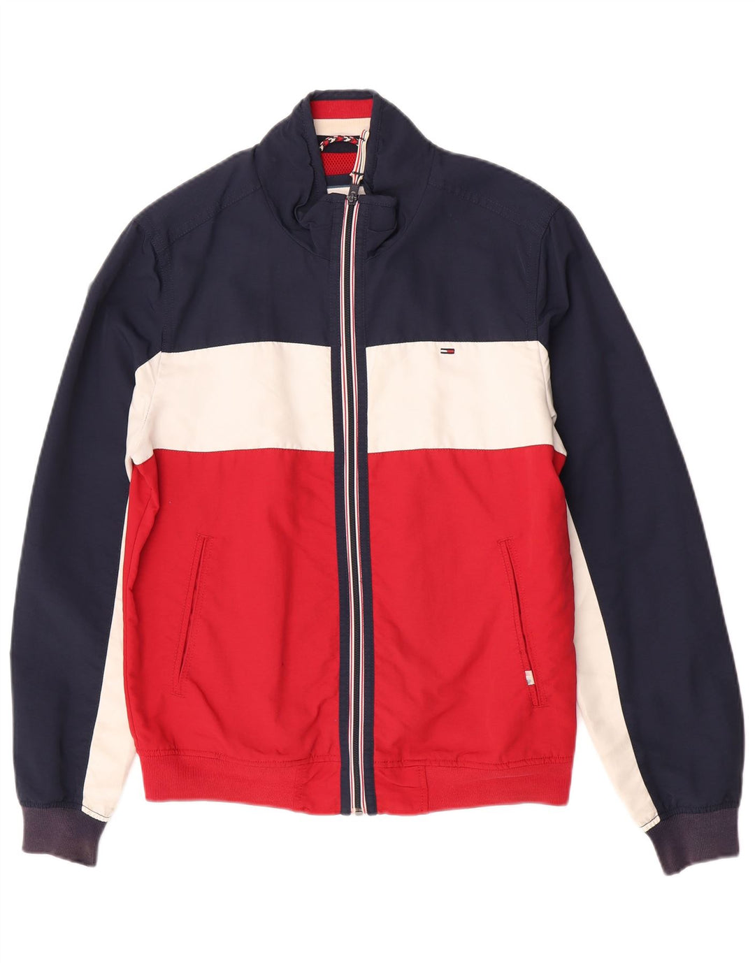 Tommy Hilfiger Mens Bomber Jacket UK 38 Medium Multicoloured Colourblock