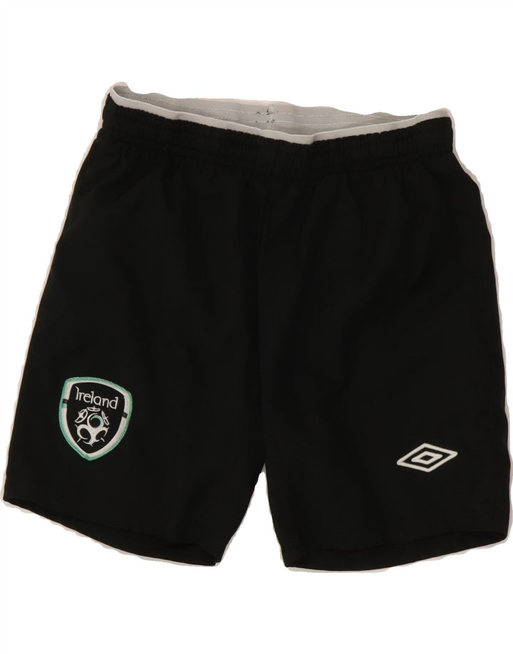 UMBRO Boys Ireland Sport Shorts 10-11 Years Medium  Black Polyester Vintage Umbro and Second-Hand Umbro from Messina Hembry 