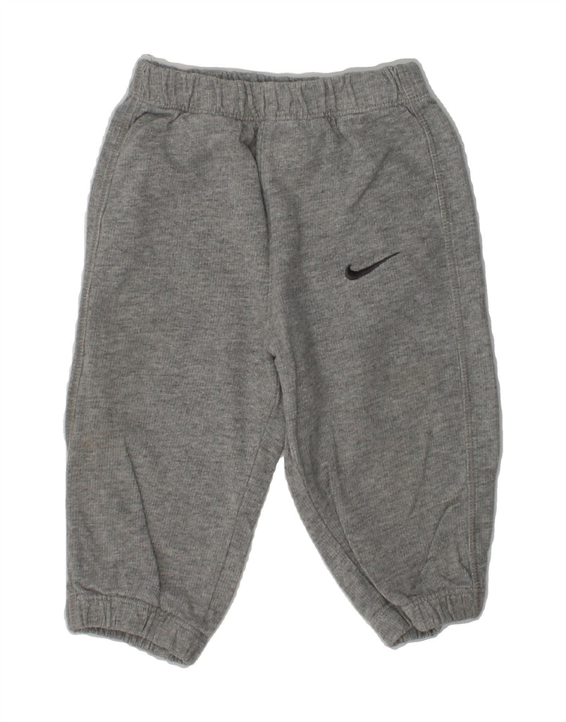 NIKE Baby Boys Graphic Joggers Tracksuit Trousers 6-9 Months Grey Cotton | Vintage Nike | Thrift | Second-Hand Nike | Used Clothing | Messina Hembry 