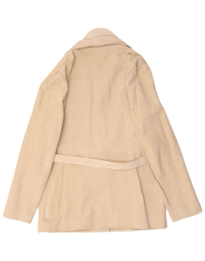 Conbipel Womens Suede Jacket IT 50 XL Off White Leather