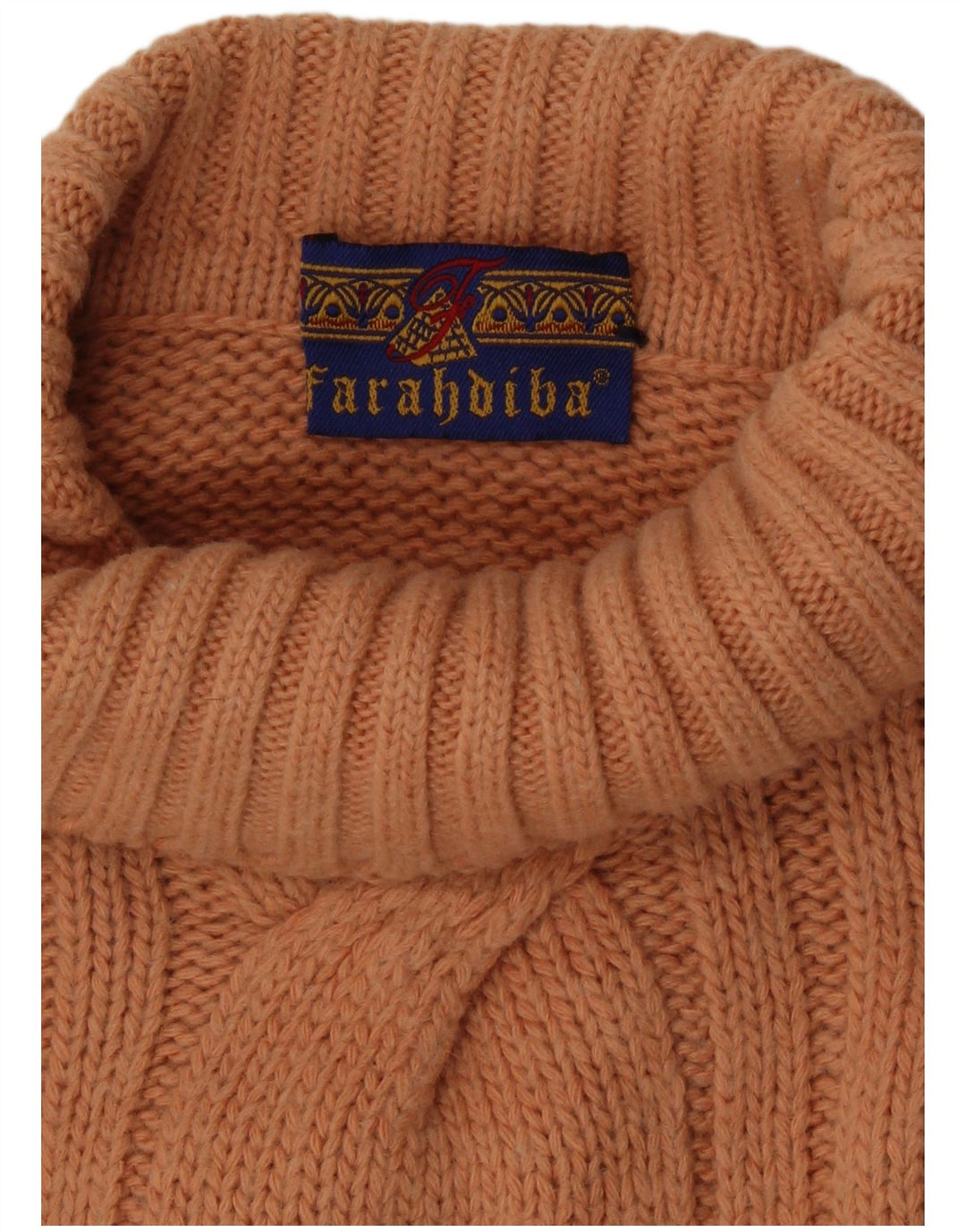 Vintage Womens Roll Neck Jumper Sweater UK 16 Large Orange