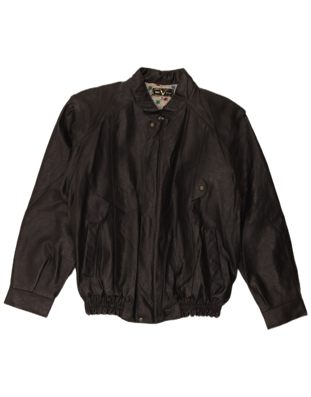 VINTAGE Mens Leather Jacket UK 42 XL Black