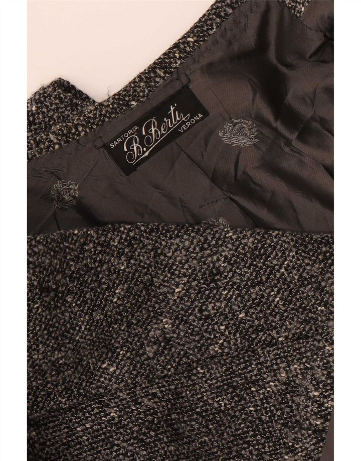Vintage Womens 2 Button Blazer Jacket UK 16 Large Grey Flecked