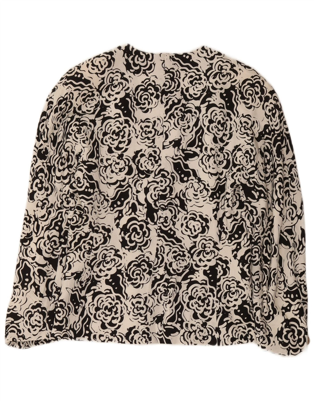 Max Mara Womens 4 Button Blazer Jacket UK 12 Medium White Floral Polyester