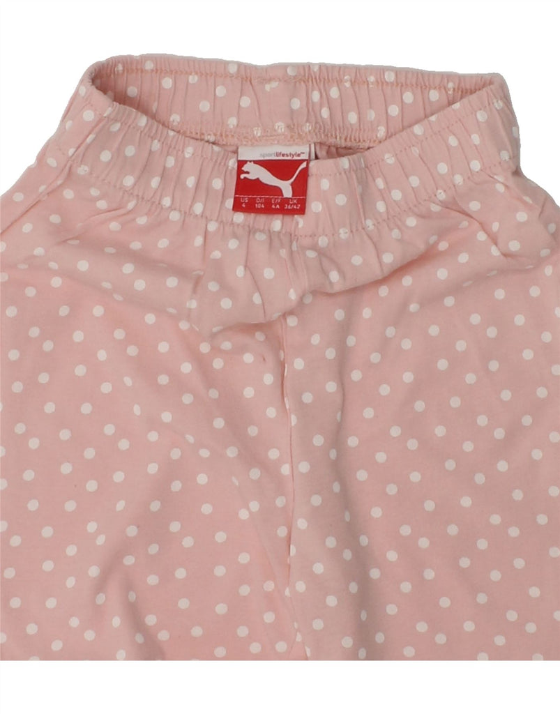 PUMA Girls Tracksuit Trousers 3-4 Years Pink Polka Dot Cotton | Vintage Puma | Thrift | Second-Hand Puma | Used Clothing | Messina Hembry 