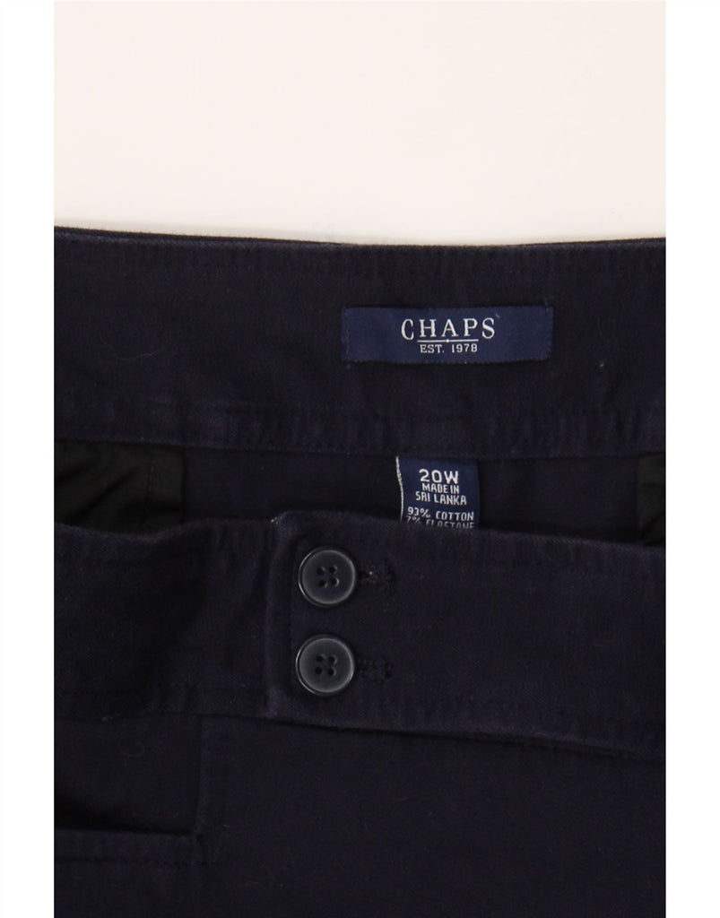 CHAPS Womens Straight Capri Trousers US 20 3XL W40 L20 Navy Blue Cotton Vintage Chaps and Second-Hand Chaps from Messina Hembry 