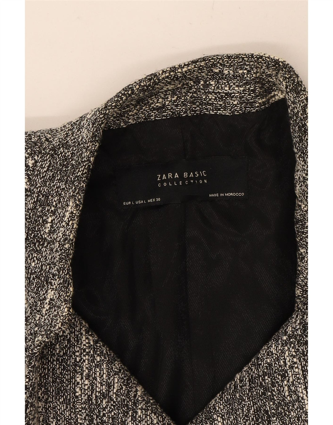 ZARA Womens Open Blazer Jacket UK 14 Large Grey Flecked Vintage Zara and Second-Hand Zara from Messina Hembry 