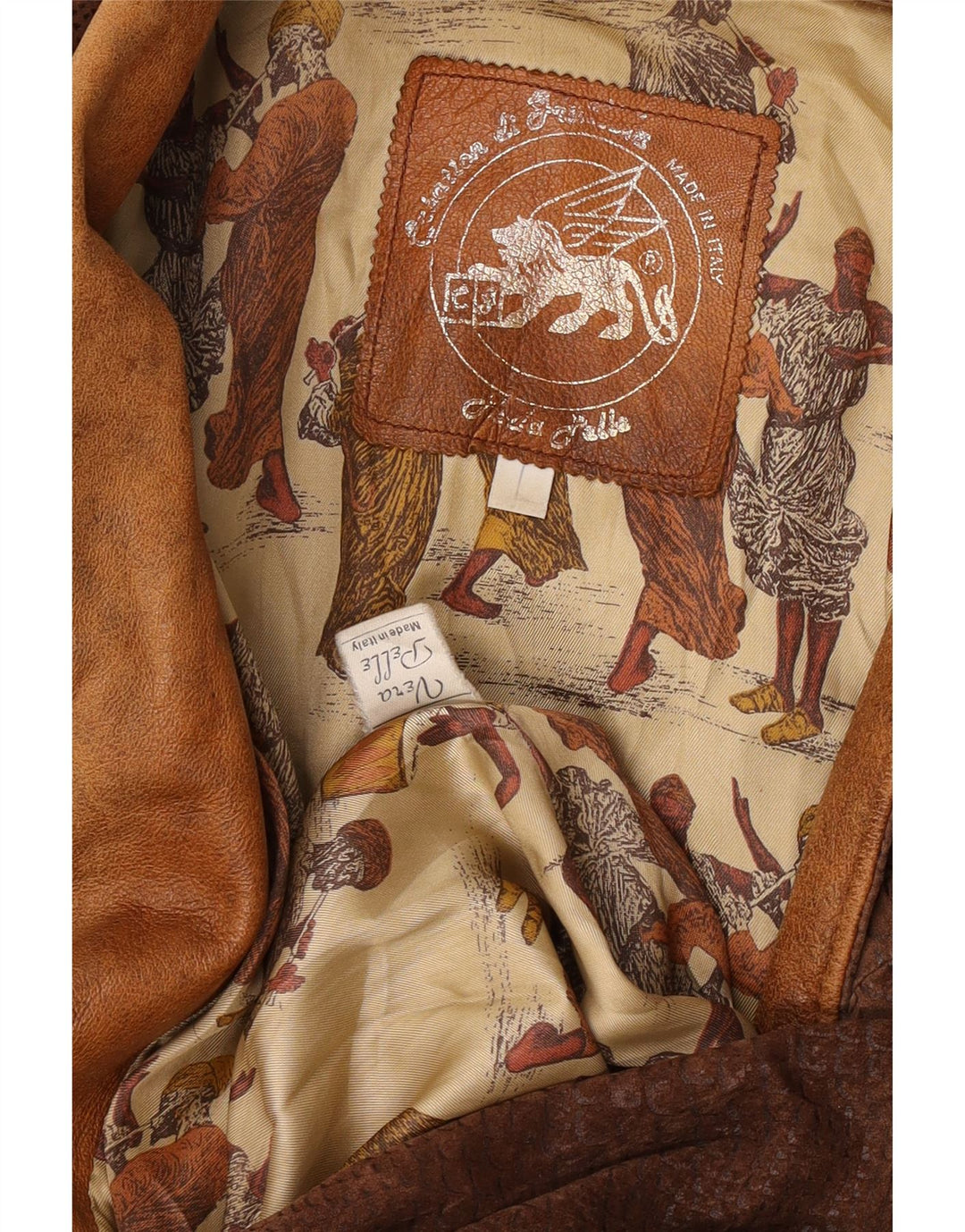 Vintage Womens Oversized Jacket UK 16 Large Brown Animal Print
