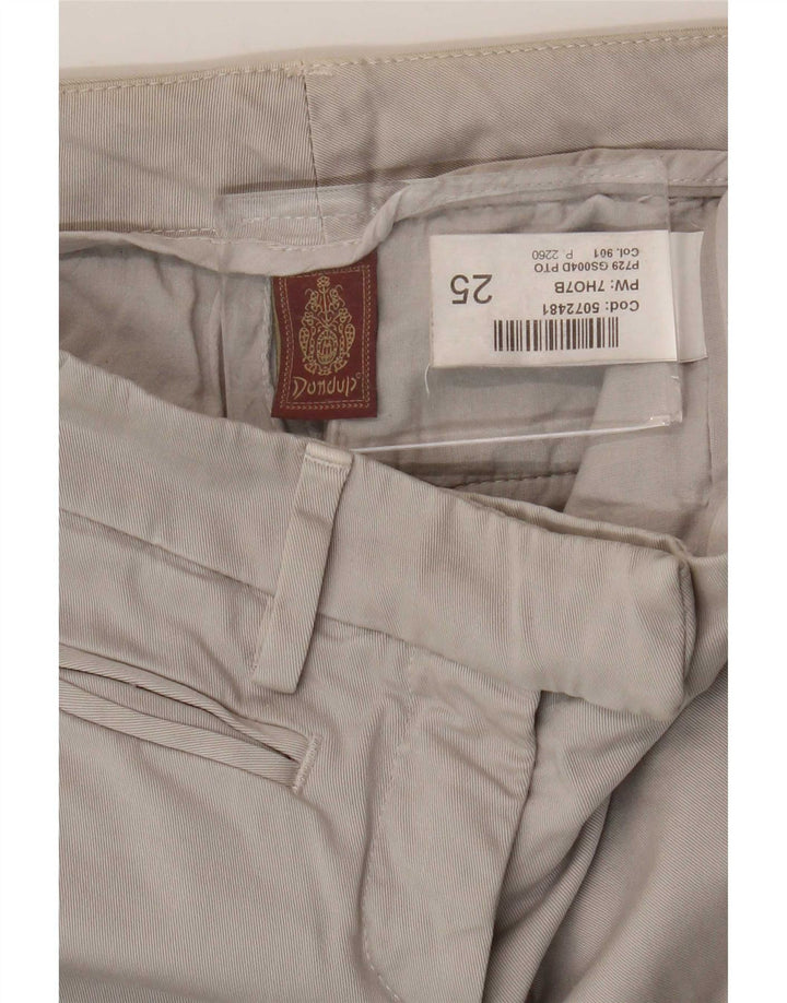 Dondup Womens Slim Chino Trousers W25 L27 Grey Cotton