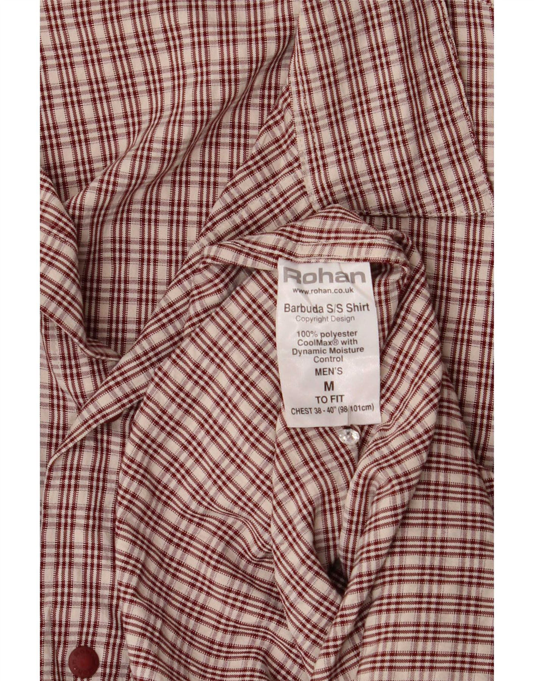 Rohan Mens Short Sleeve Shirt Medium Brown Check Polyester