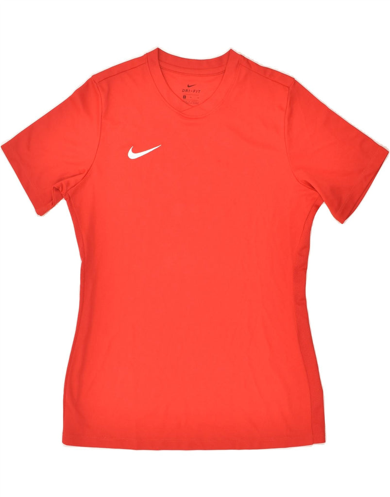 NIKE Womens Dri Fit Graphic T-Shirt Top UK 14 Medium Red | Vintage Nike | Thrift | Second-Hand Nike | Used Clothing | Messina Hembry 