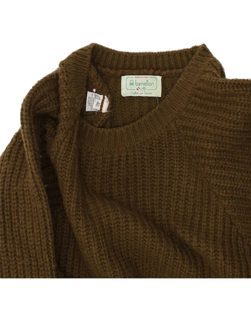 BENETTON Womens Crew Neck Jumper Sweater IT 46 Large Green Wool | Vintage Benetton | Thrift | Second-Hand Benetton | Used Clothing | Messina Hembry 