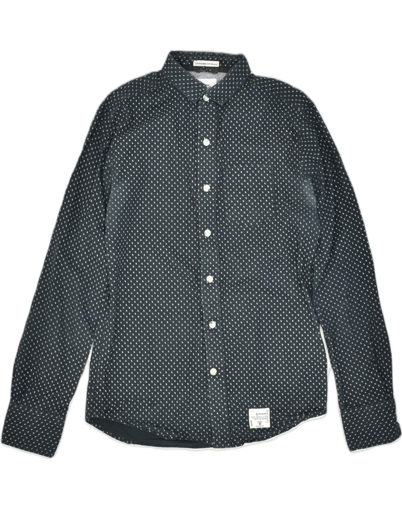 SUPERDRY Mens Vintage Shirt Medium Black Polka Dot Cotton | Vintage | Thrift | Second-Hand | Used Clothing | Messina Hembry 