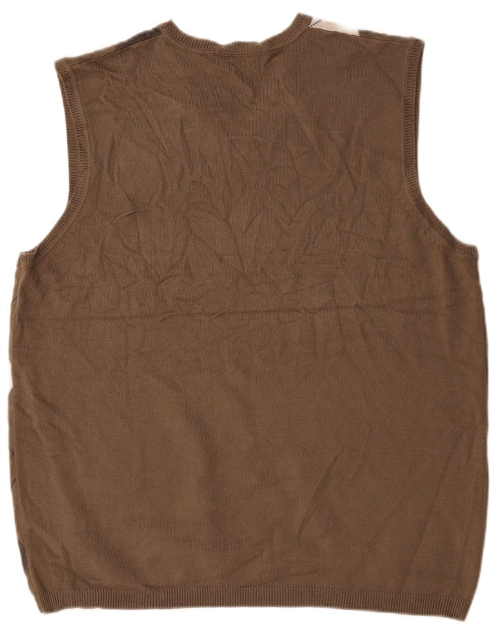 Marks & Spencer Mens Autograph Vest Tank Top Large Grey Argyle/Diamond