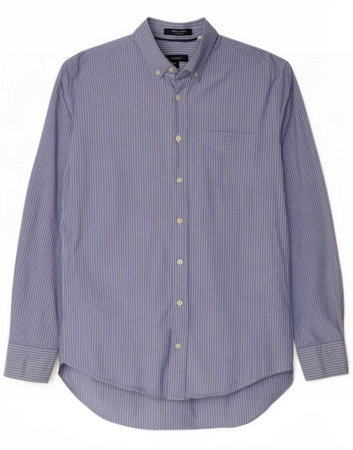 Gant Mens Regular Fit Shirt Large Blue Pinstripe Cotton