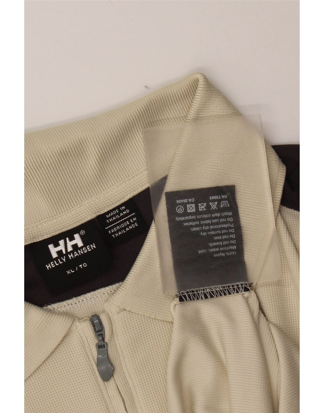 Helly Hansen Mens Polo Shirt XL Off White Colourblock Nylon