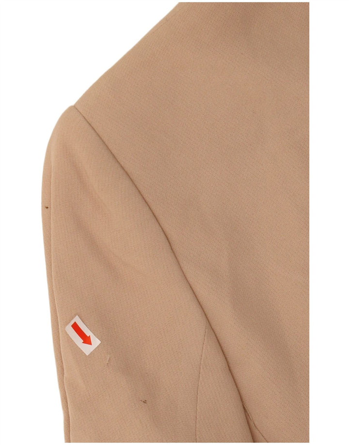 Massimo Dutti Womens 1 Button Blazer Jacket EU 38 Small Beige Acrylic