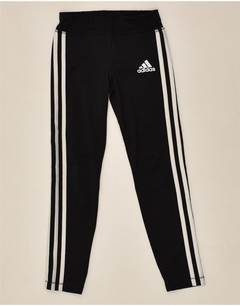 ADIDAS Girls Climalite Leggings 7-8 Years XS Black Polyester | Vintage Adidas | Thrift | Second-Hand Adidas | Used Clothing | Messina Hembry 