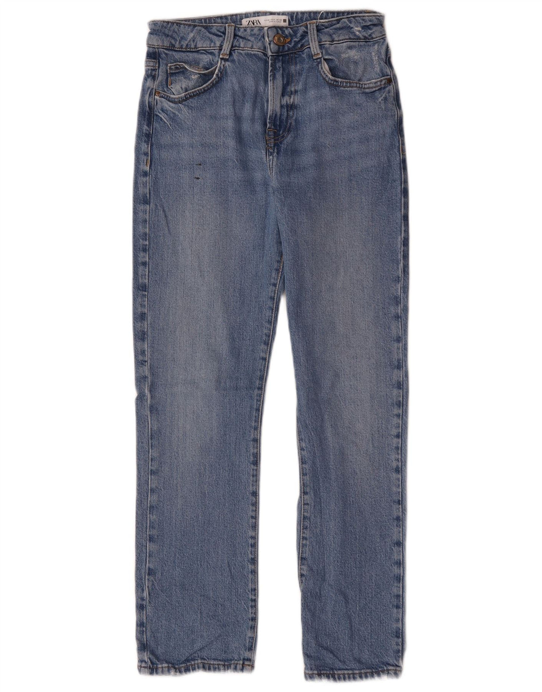 Zara Womens Straight Jeans EU 36 Small W26 L27 Blue Cotton