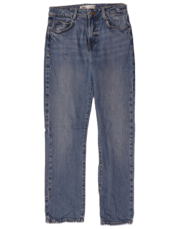Zara Womens Straight Jeans EU 36 Small W26 L27 Blue Cotton