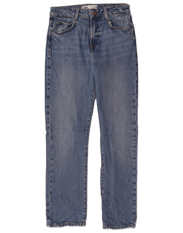 Zara Womens Straight Jeans EU 36 Small W26 L27 Blue Cotton