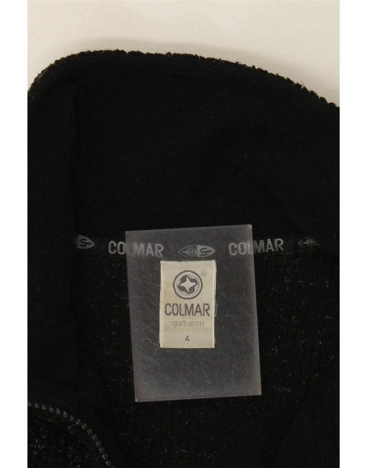 Colmar Mens Zip Neck Fleece Jumper Medium Black Fair Isle