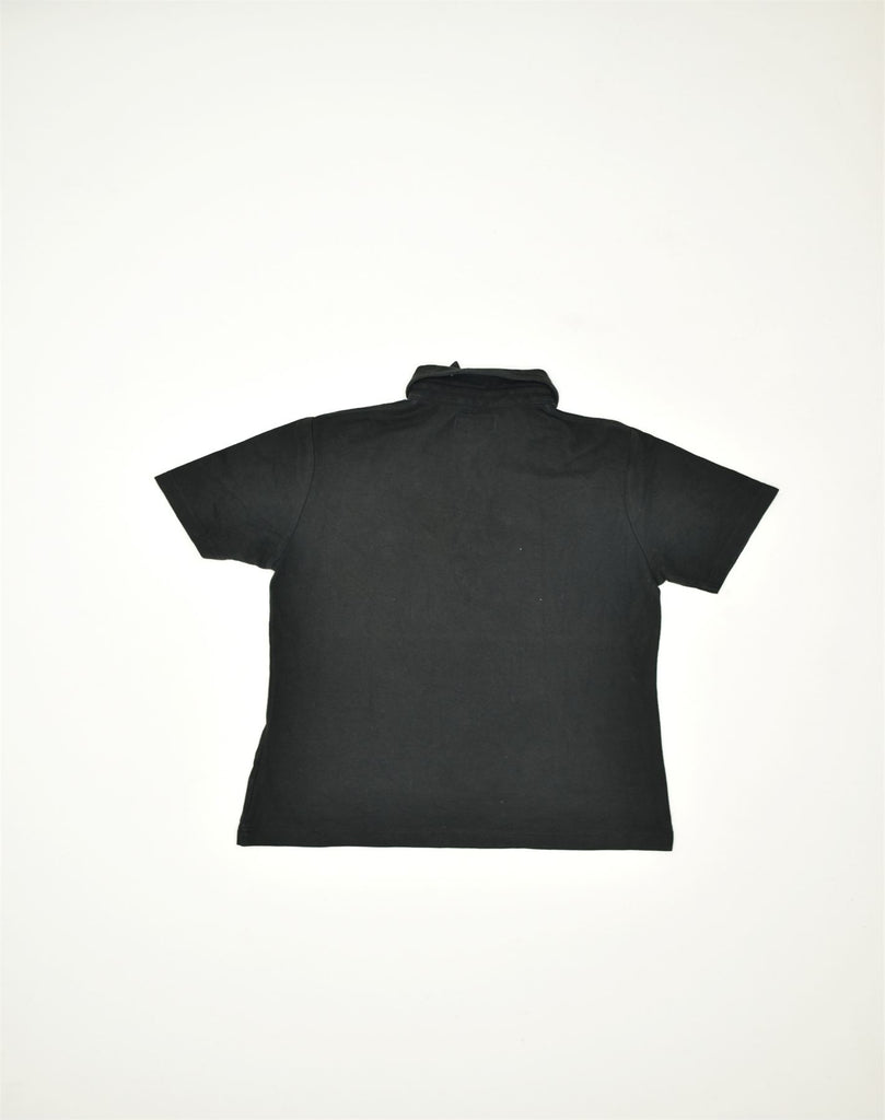 RIFLE Mens Polo Shirt Medium Black Cotton | Vintage | Thrift | Second-Hand | Used Clothing | Messina Hembry 