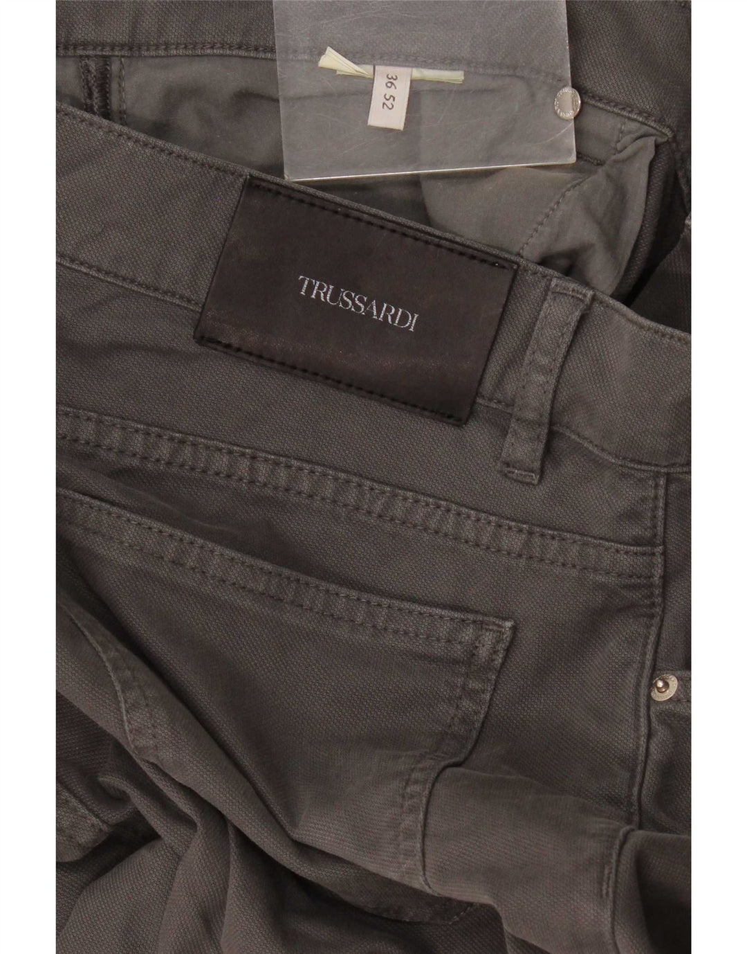 Trussardi Mens Slim Casual Trousers W36 L36 Grey