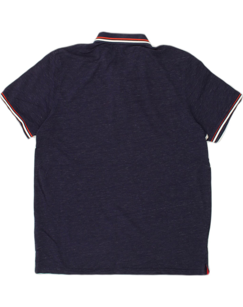 JACK & JONES Mens Polo Shirt 2XL Navy Blue Colourblock Cotton | Vintage Jack & Jones | Thrift | Second-Hand Jack & Jones | Used Clothing | Messina Hembry 