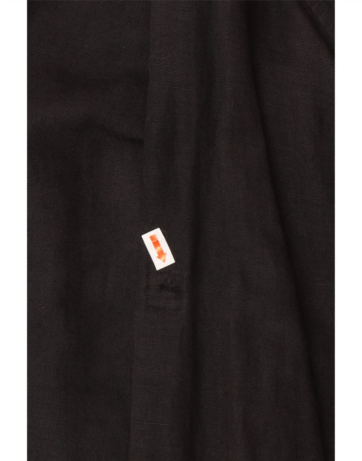ZARA Mens Relaxed Fit Shirt Large Black Linen