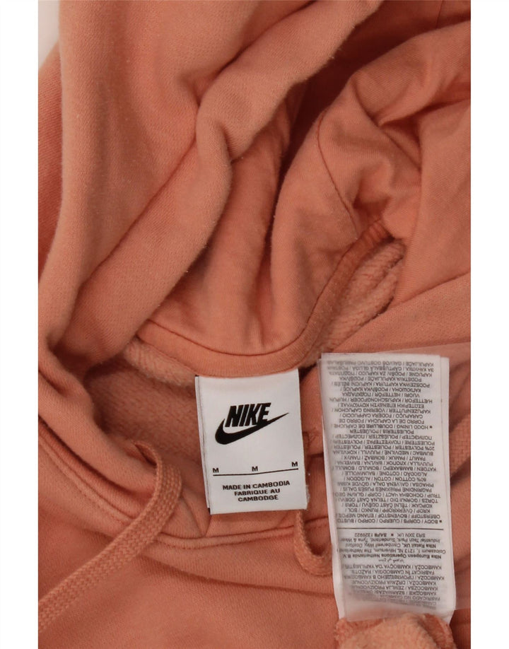 NIKE Mens Hoodie Jumper Medium Orange Cotton