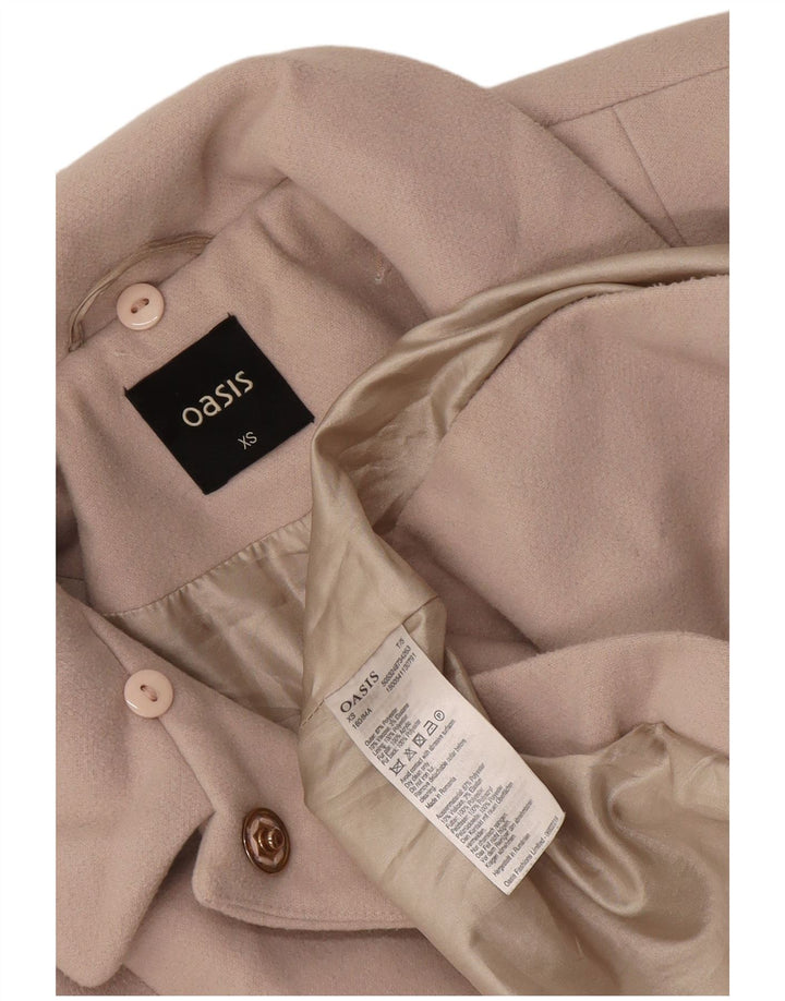 Oasis Womens Overcoat UK 6 XS Off White Polyester