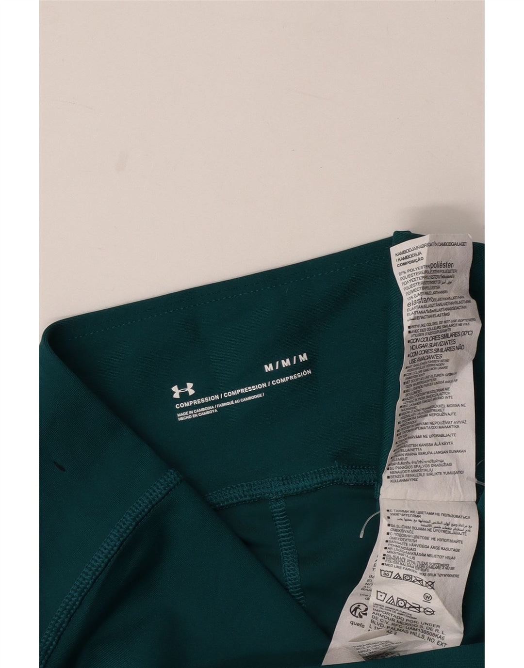 UNDER ARMOUR Womens Leggings UK 12 Medium  Green Polyester