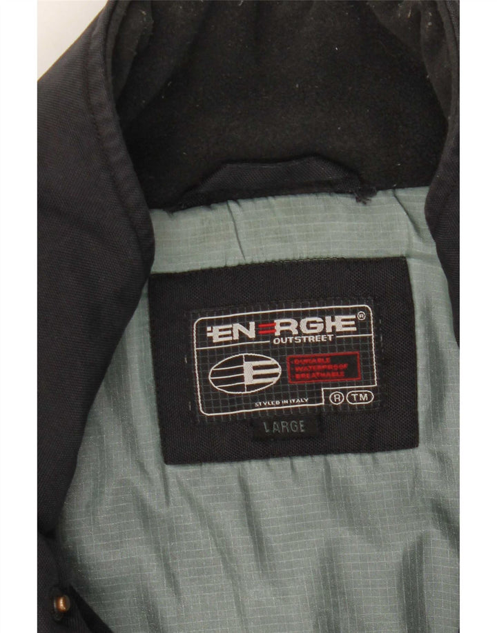 Energie Mens Hooded Windbreaker Jacket UK 40 Large Black