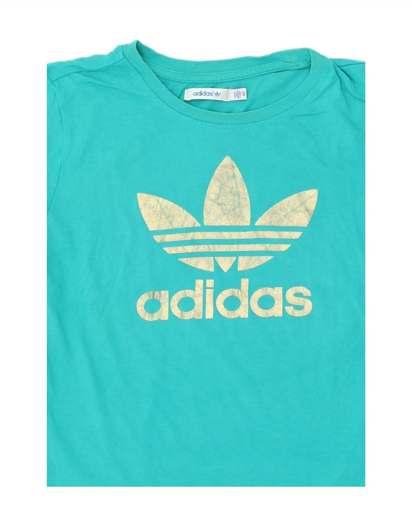 ADIDAS Womens Graphic T-Shirt Top EU 40 Medium Blue Cotton | Vintage Adidas | Thrift | Second-Hand Adidas | Used Clothing | Messina Hembry 