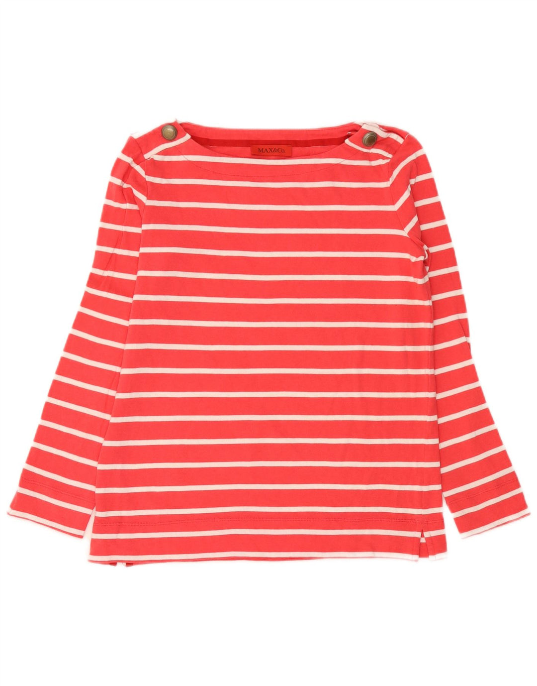 Max & Co. Womens Top Long Sleeve UK 14 Large Pink Striped