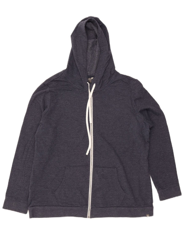 EDDIE BAUER Womens Zip Hoodie Sweater UK 18 XL Navy Blue Cotton