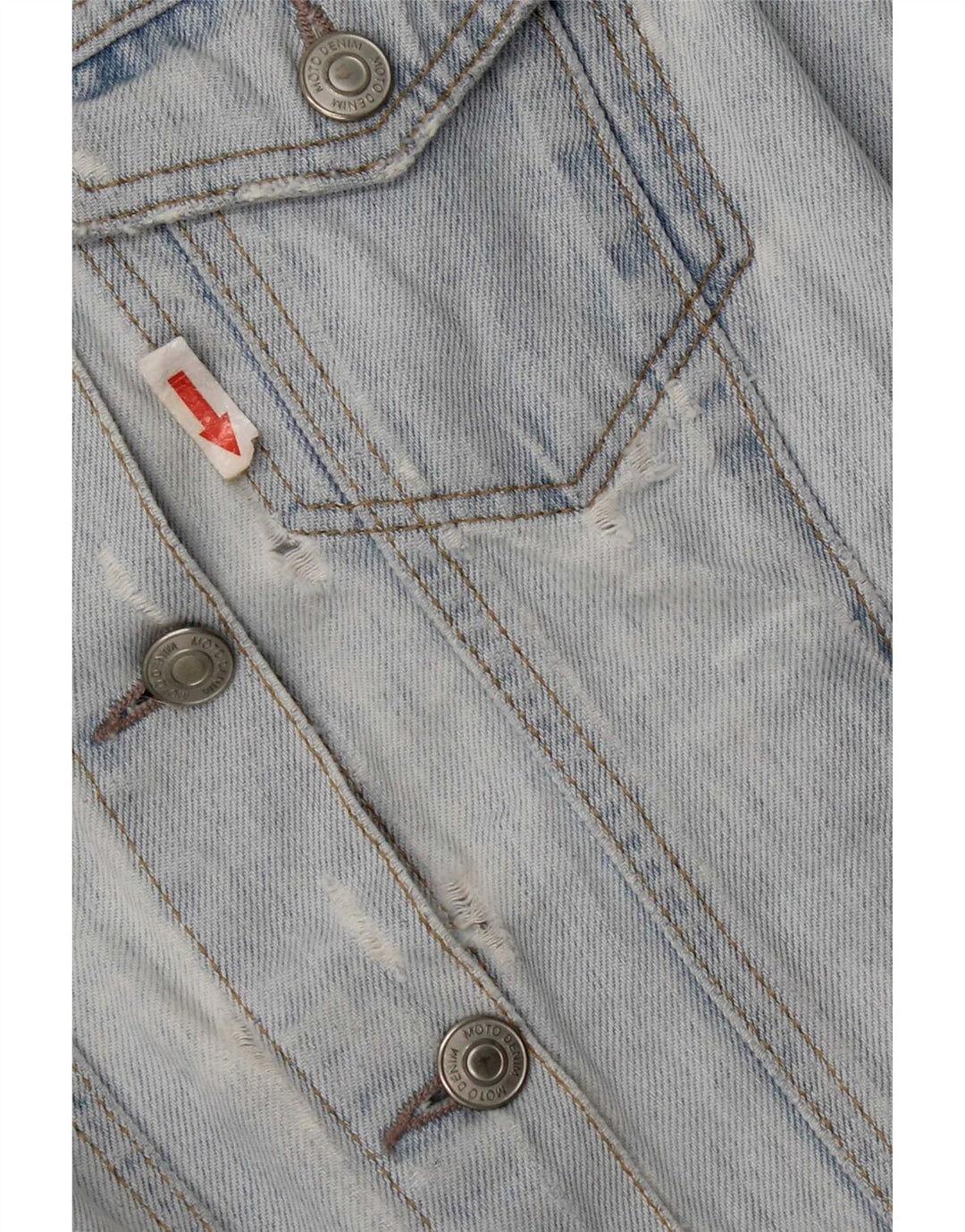 Topshop Womens Denim Jacket UK 10 Small Blue Cotton