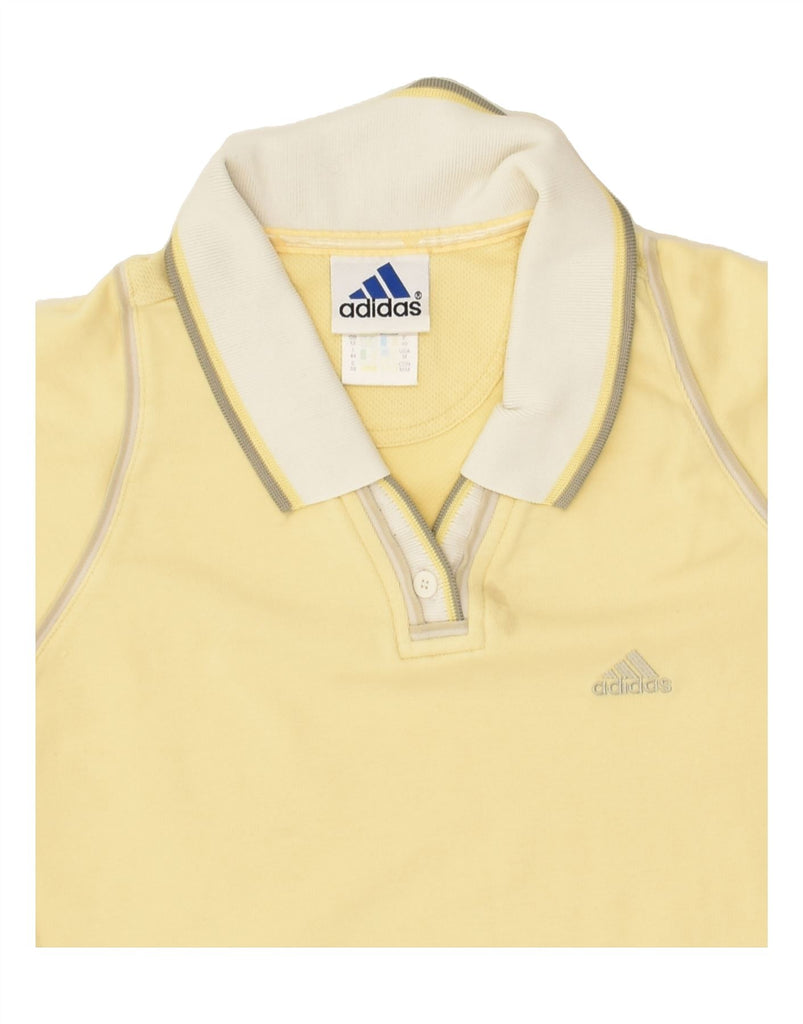 ADIDAS Womens Polo Shirt UK 12 Medium  Yellow Cotton | Vintage Adidas | Thrift | Second-Hand Adidas | Used Clothing | Messina Hembry 